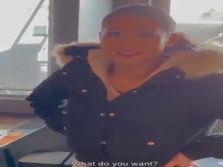 Good x rated clip in the restaurant with busty Asian French Mailyne